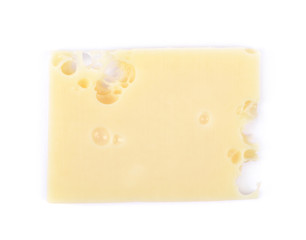 Single slice of cheese isolated