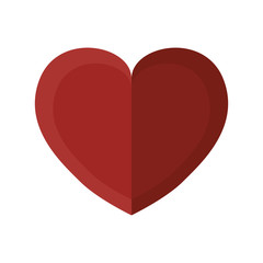 Love concept represented by heart shape icon. Isolated and flat illustration