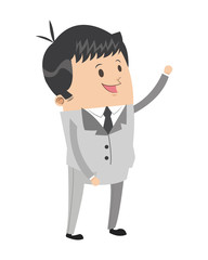 flat design cute businessman icon vector illustration