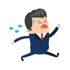 flat design cute businessman icon vector illustration