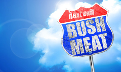 bushmeat, 3D rendering, blue street sign