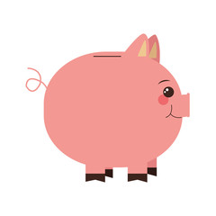 Fototapeta premium flat design piggy bank icon vector illustration