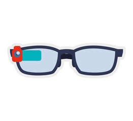 Fototapeta premium Wearable technology concept represented by Glasses icon. Isolated and flat illustration