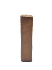 Single sawn wooden letter isolated