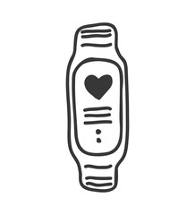 Wearable technology concept represented by Watch sketch icon. Isolated and flat illustration