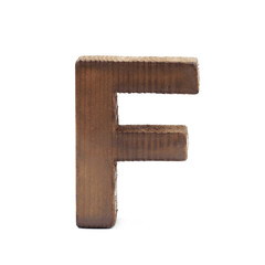 Single sawn wooden letter isolated
