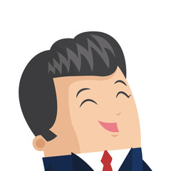 flat design cute businessman laughing icon vector illustration
