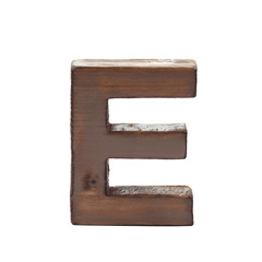 Single sawn wooden letter isolated