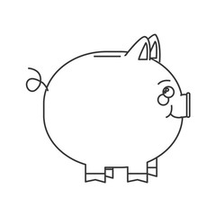 flat design piggy bank icon vector illustration