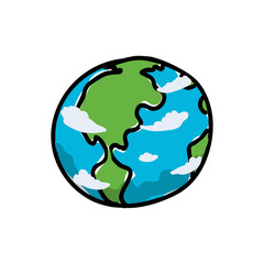 Science and space concept represented by planet icon. Isolated and sketch illustration