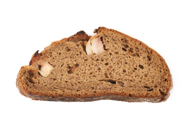 Slice piece of bread isolated