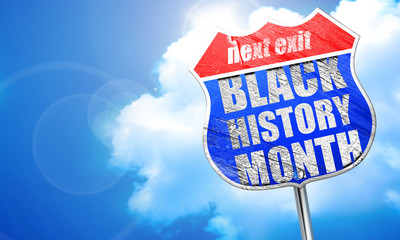 black history month, 3D rendering, blue street sign