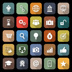 Start up flat icons with long shadow