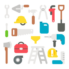 Fototapeta premium Flat design labor tools set
