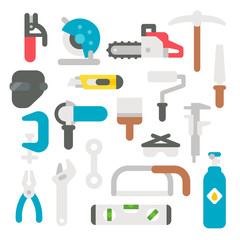 Fototapeta premium Flat design labor tools set