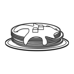 flat design pancakes on plate icon vector illustration