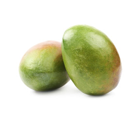 Two mango fruits isolated