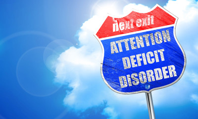 Attention deficit disorder, 3D rendering, blue street sign