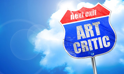 art critic, 3D rendering, blue street sign