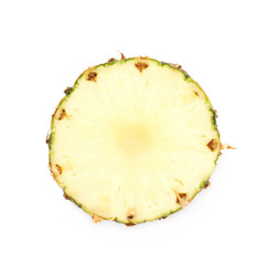 Cross-section pineapple slice isolated