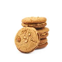 Peanut butter homemade cookie isolated