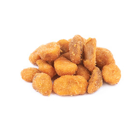 Pile of breaded peanuts isolated