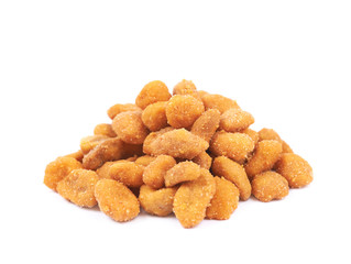 Pile of breaded peanuts isolated