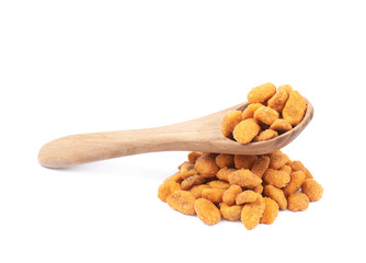 Pile of breaded peanuts isolated