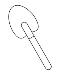 flat design single shovel icon vector illustration