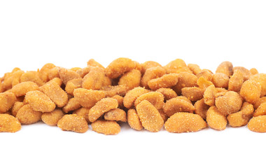 Pile of breaded peanuts isolated