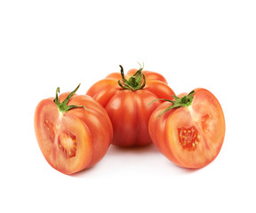 Ripe red beef tomato isolated