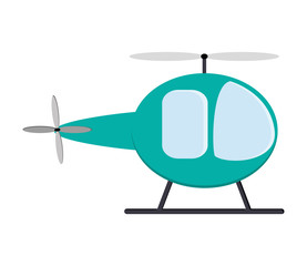 flat design single helicopter icon vector illustration