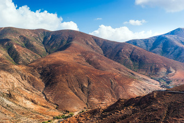 Beautiful volcanic landscape of Fuerteventura. Canary Islands. Spain