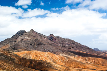 Beautiful volcanic landscape of Fuerteventura. Canary Islands. Spain