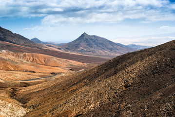 Fototapeta premium Beautiful volcanic landscape of Fuerteventura. Canary Islands. Spain