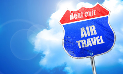 air travel, 3D rendering, blue street sign