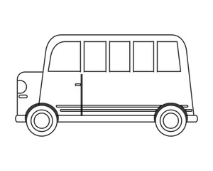 flat design single bus icon vector illustration