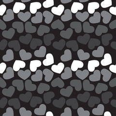 Seamless geometric pattern with hearts. Vector repeating texture. Stylish valentines background.