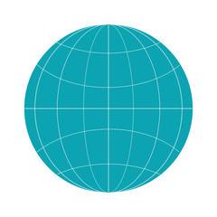 flat design earth globe diagram icon vector illustration