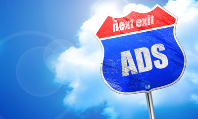 ads, 3D rendering, blue street sign