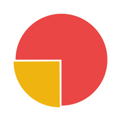 flat design pie chart icon vectro illustration