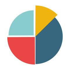 flat design pie chart icon vectro illustration