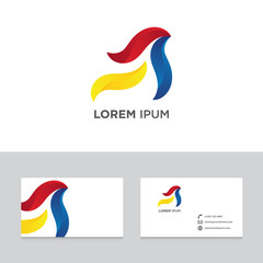 Abstract logo icon design elements business card template vector