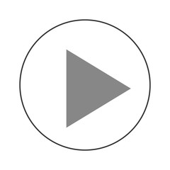 flat design play sign icon vector illustration