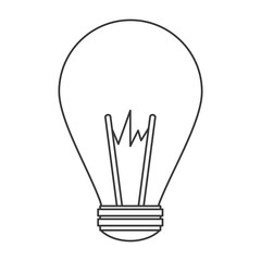 flat design regular lightbulb icon vector illustration