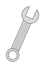flat design wrench tool icon vector illustration