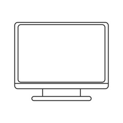 flat design computer monitor icon vector illustration