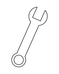 flat design wrench tool icon vector illustration