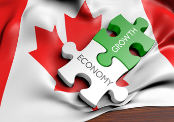 Canada economy and financial market growth concept, 3D rendering