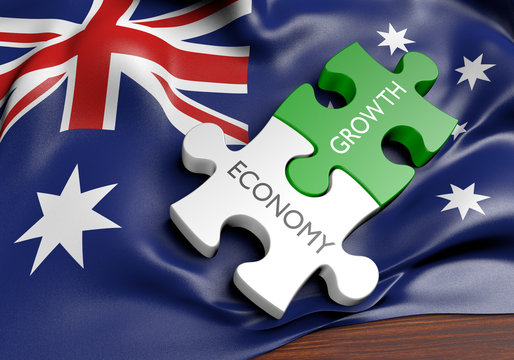 Australia economy and financial market growth concept, 3D rendering